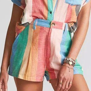 NWOT - Billabong Sincerely Jules Hard To Tell Rainbow Linen Short